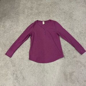 Faded Glory Henley Style Long Sleeve Tee